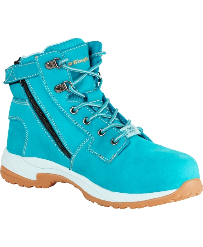 Tradies Women s Tradie Side Zip Boot Teal Zip Sided Boots KingGee