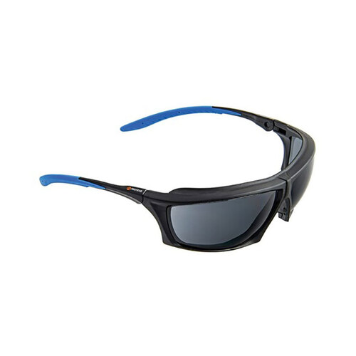 WORKWEAR, SAFETY & CORPORATE CLOTHING SPECIALISTS - PROTEUS 2 SAFETY GLASSES SMOKE LENS DUST GUARD, RATCHET ARMS