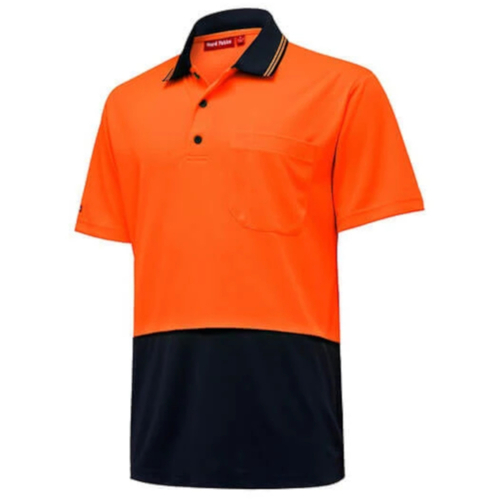 WORKWEAR, SAFETY & CORPORATE CLOTHING SPECIALISTS - Core - Mens Hi Vis 2 tone S/S Micro Mesh Polo